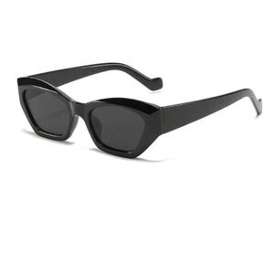 1 Pair Unisex Korean Chic Black Cat Eye Shaped Versatile Sunglasses,Protection